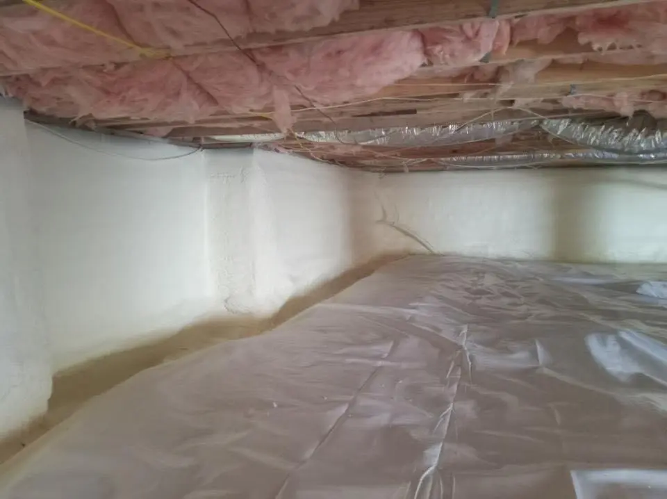Crawl space encapsulation with closed-cell spray foam for Spray Foam Roofing in Bacliff